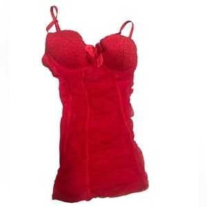 Nature Intimates red lace lingerie
